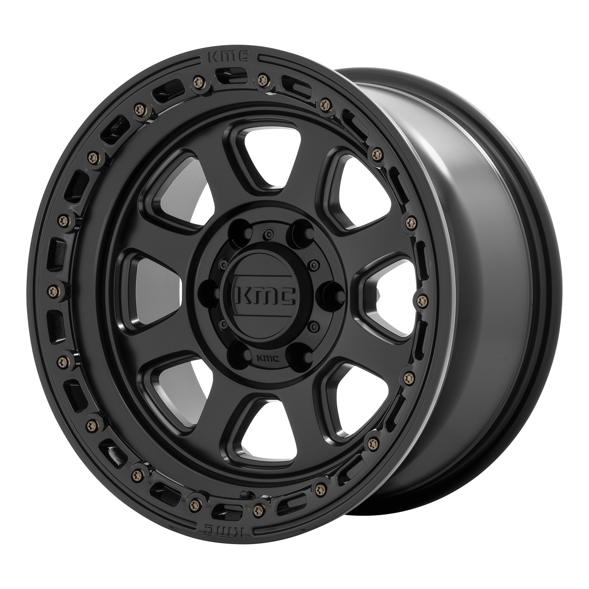 KMC KM548 CHASE 17x9 Satin Black W/ Gloss Black Lip 6x135 0mm