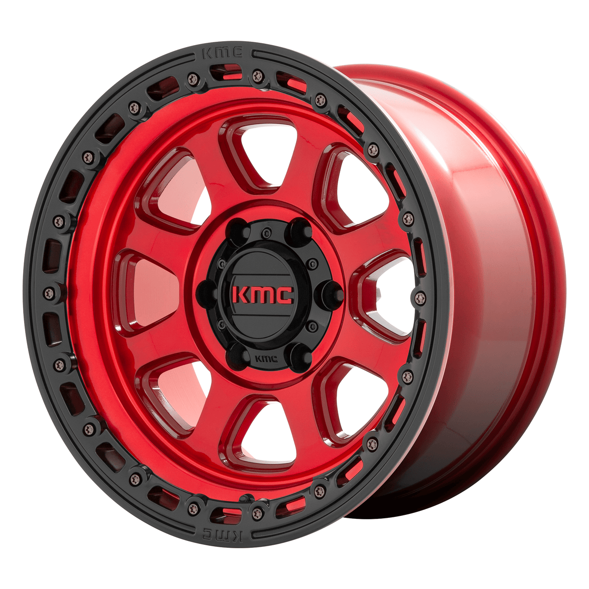 KMC KM548 CHASE 20x9 Candy Red W/ Black Lip 6x135 18mm