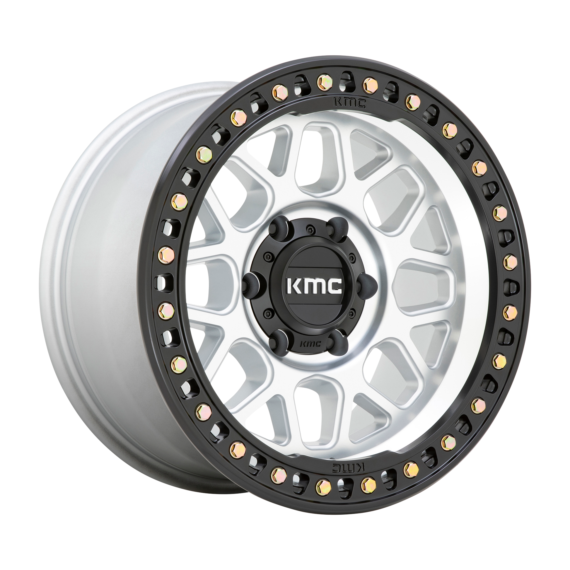 KMC KM549 GRS 17x9 Machined W/ Satin Black Lip 6x135 18mm