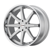 KMC KM715 REVERB 20x9 Brushed Silver W/ Chrome Lip 5x114.3 30mm