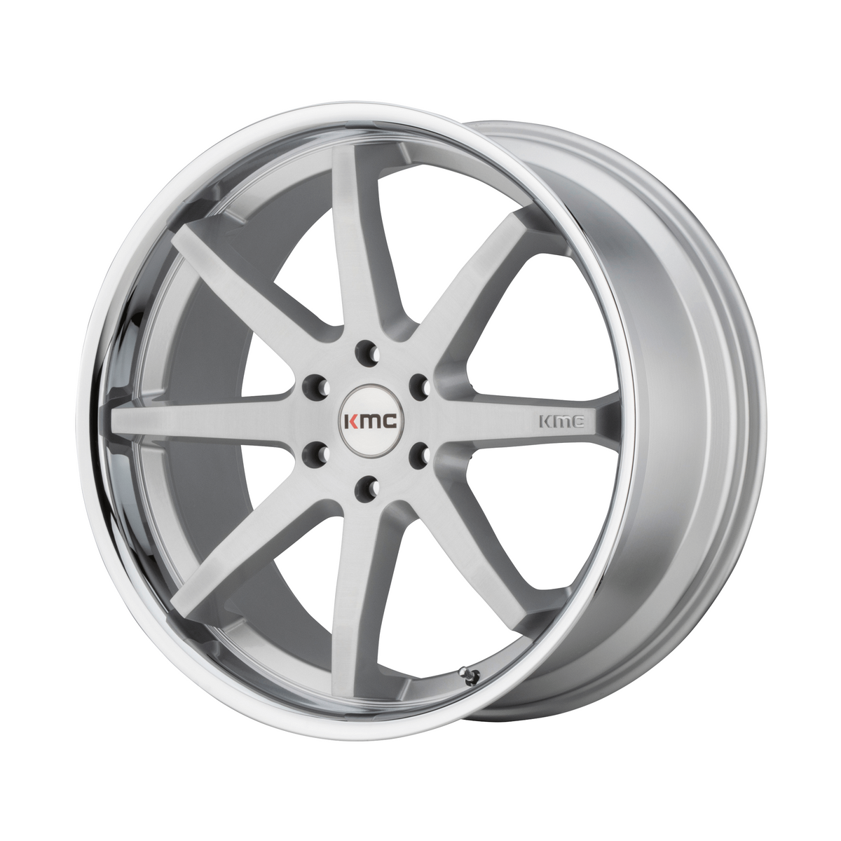 KMC KM715 REVERB 20x9 Brushed Silver W/ Chrome Lip 5x114.3 30mm