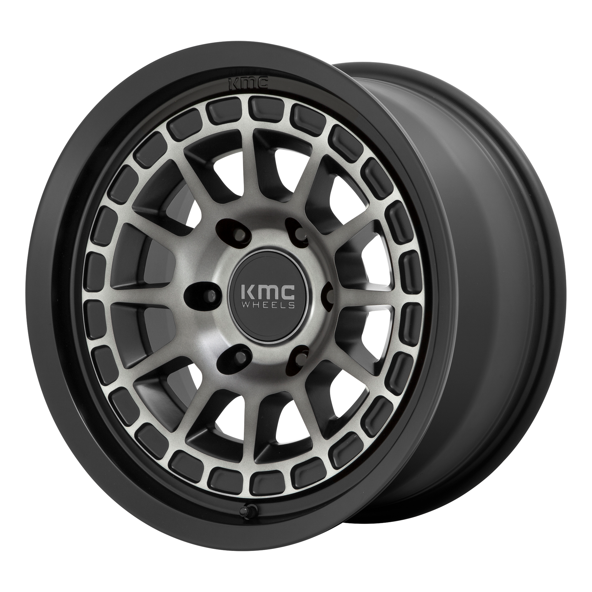 KMC KM719 CANYON 17x8 Satin Black W/ Gray Tint 5x114.3 35mm