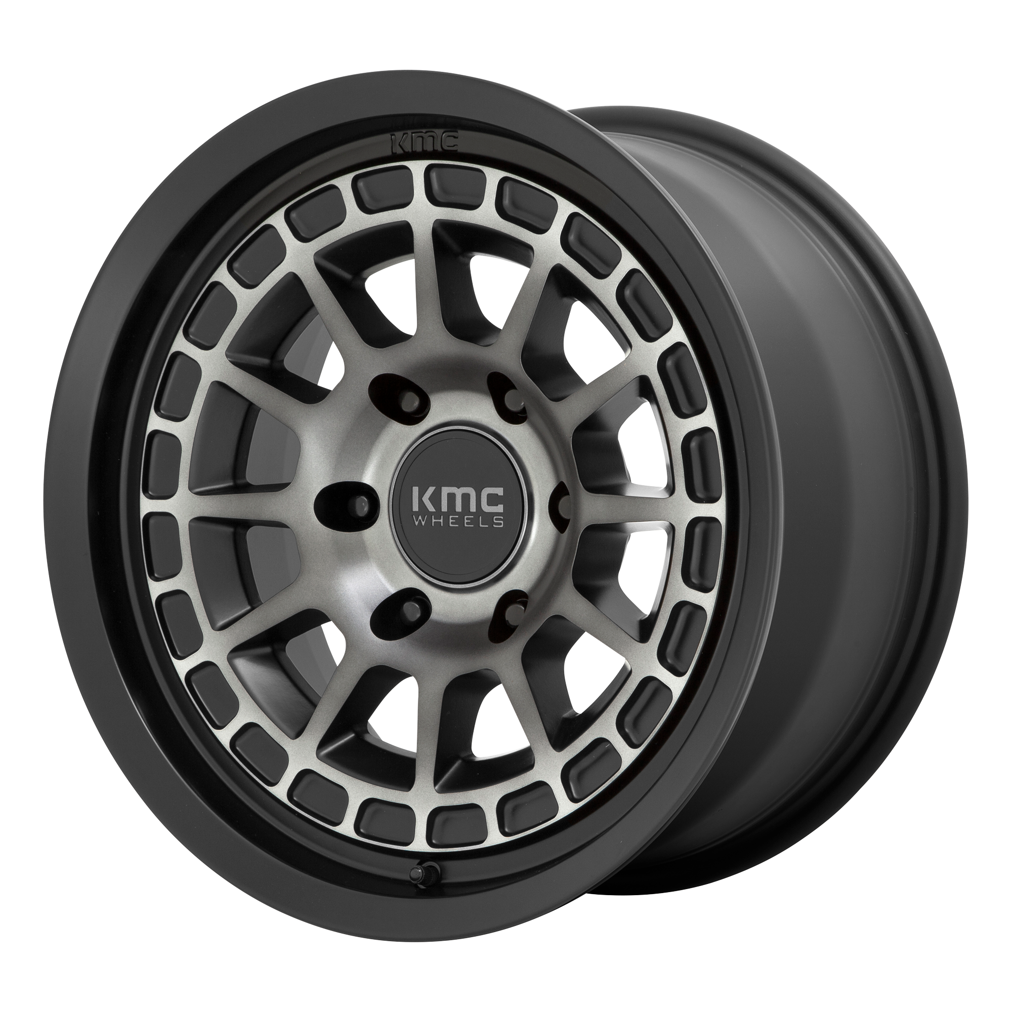 KMC KM719 CANYON 17x8 Satin Black W/ Gray Tint 5x114.3 35mm