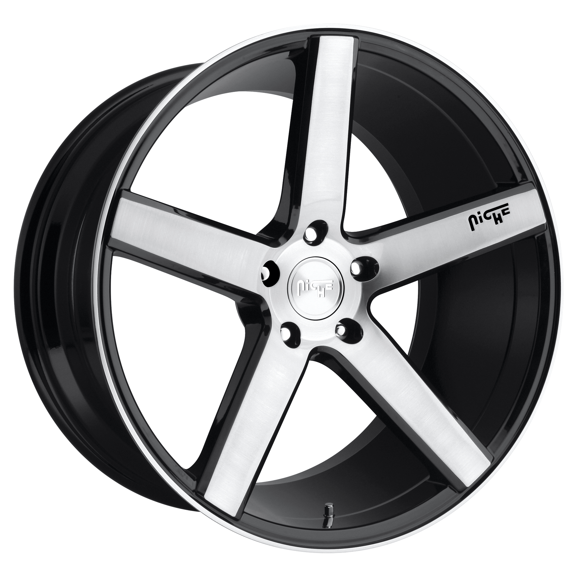Niche 1PC M124 MILAN 19x8.5 Gloss Black Brushed 5x114.3 35mm