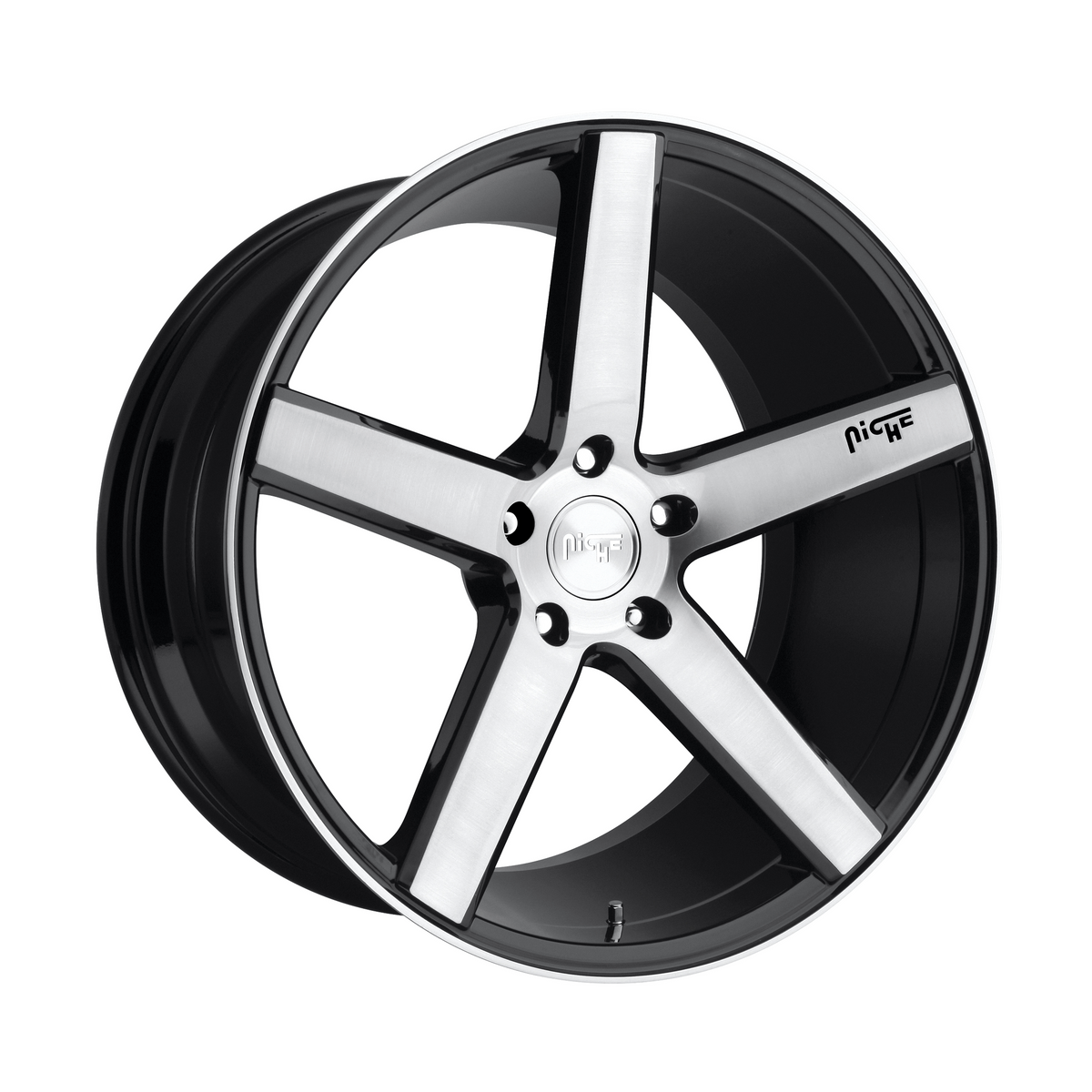 Niche 1PC M124 MILAN 19x8.5 Gloss Black Brushed 5x114.3 35mm