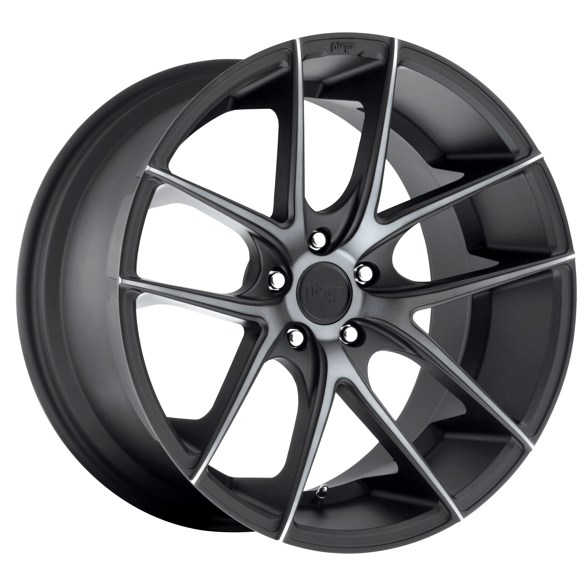 Niche 1PC M130 TARGA 19x8.5 Matte Black Double Dark Tint 5x114.3 35mm