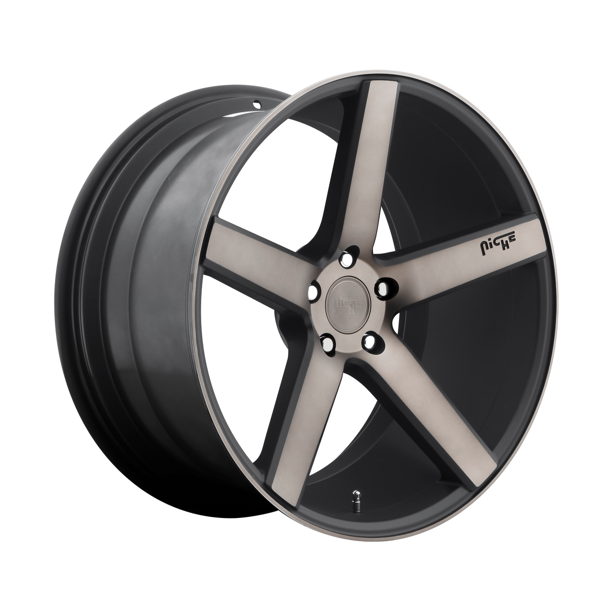 Niche 1PC M134 MILAN 19x8.5 Matte Black Ddt Machined 5x114.3 35mm