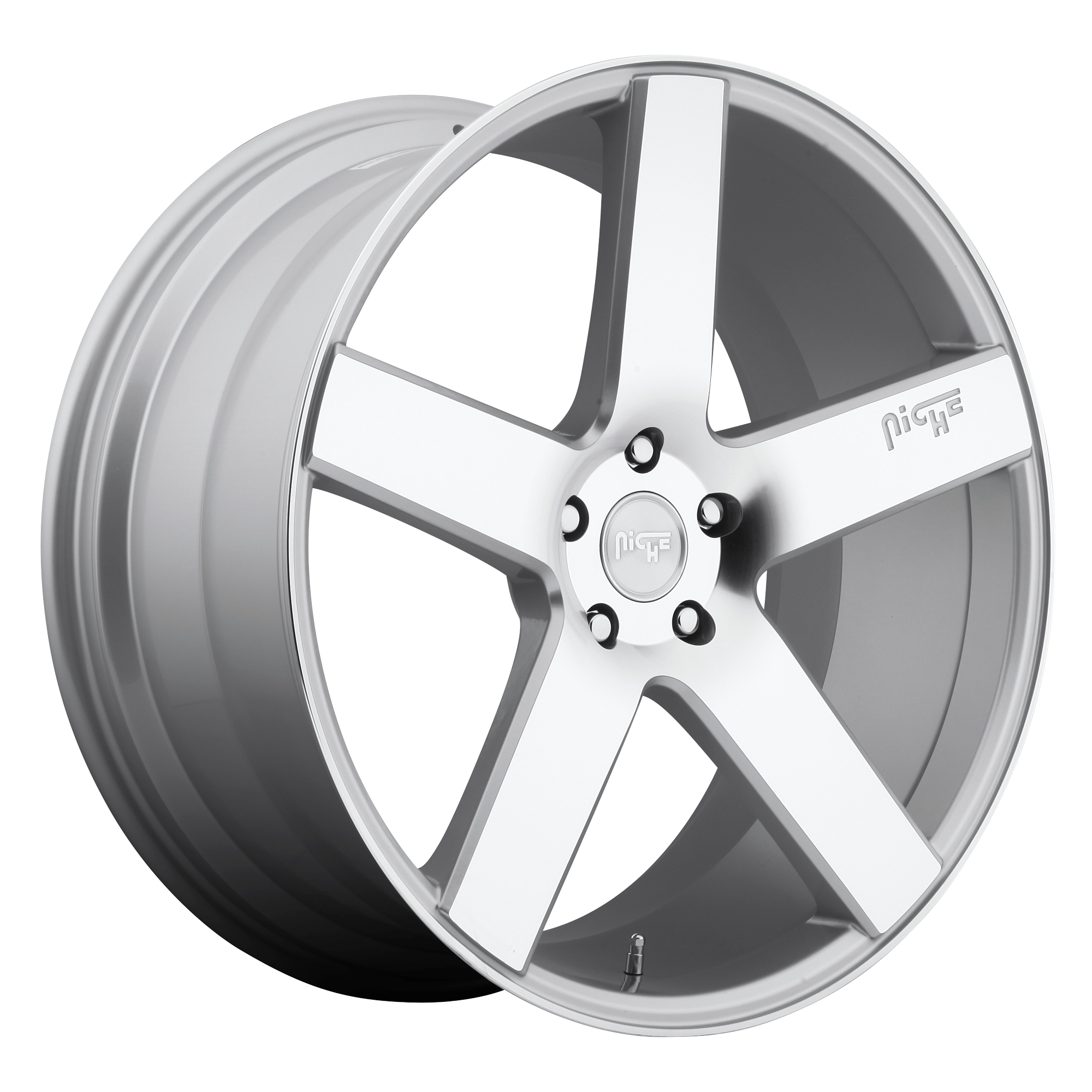 Niche 1PC M135 MILAN 18x8 Gloss Silver Machined 5x114.3 40mm