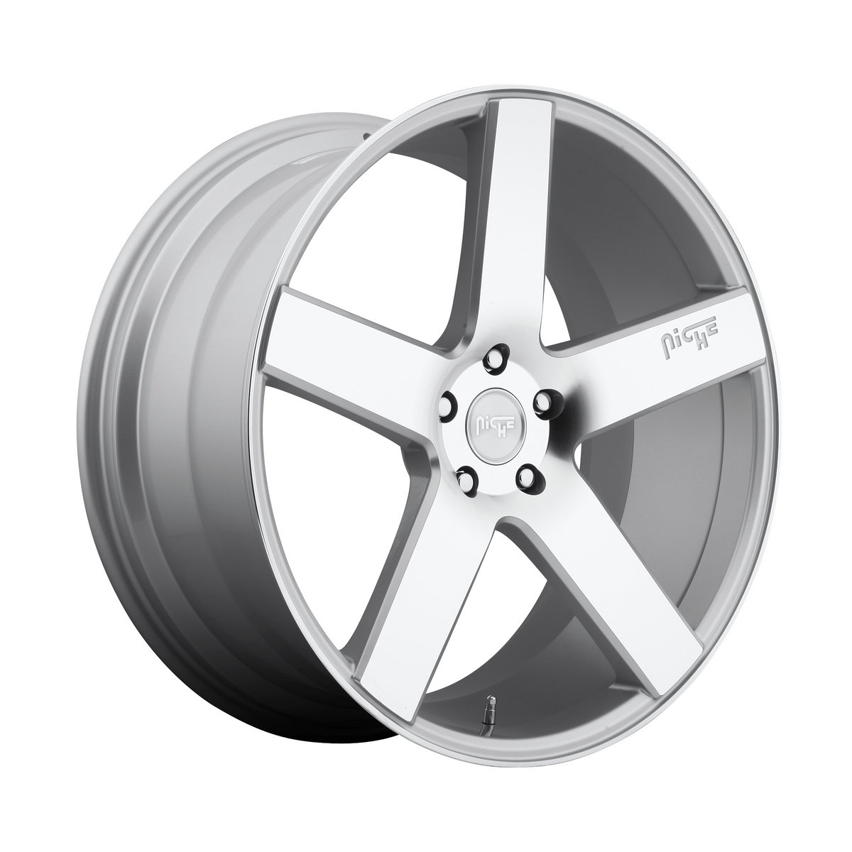 Niche 1PC M135 MILAN 18x8 Gloss Silver Machined 5x114.3 40mm
