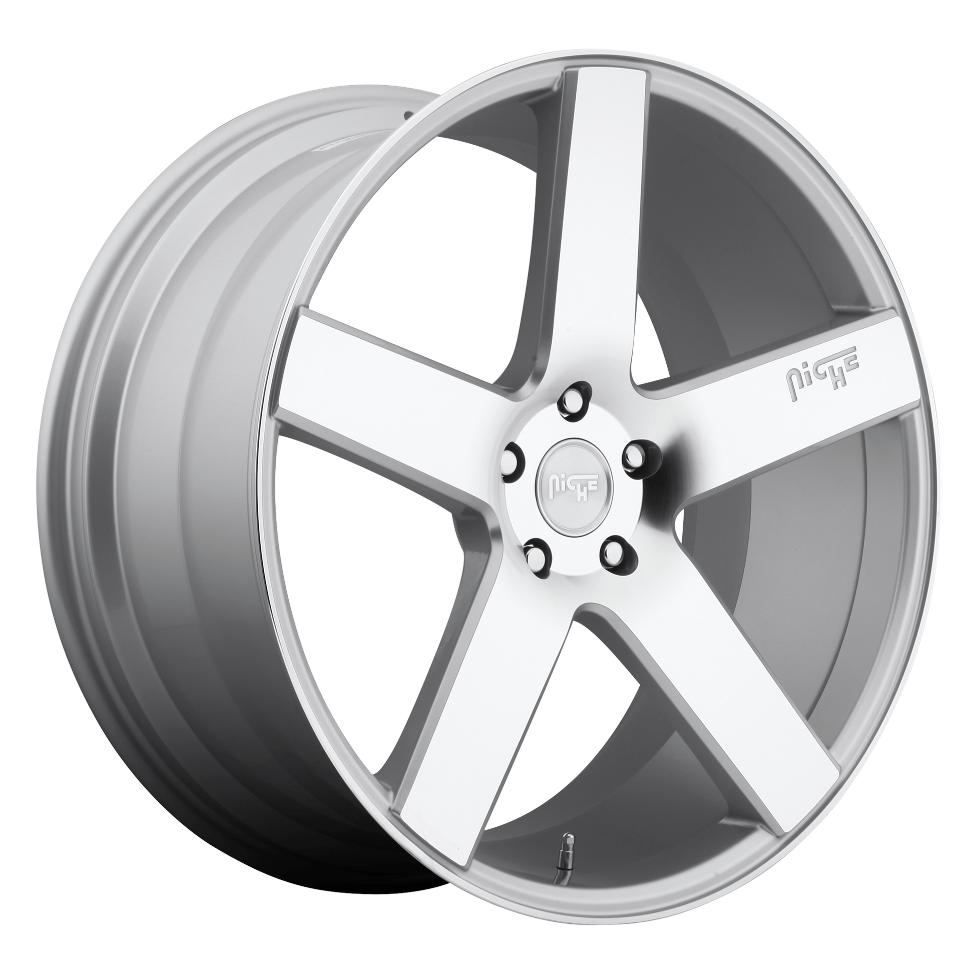 Niche 1PC M135 MILAN 20x8.5 Gloss Silver Machined 5x114.3 35mm