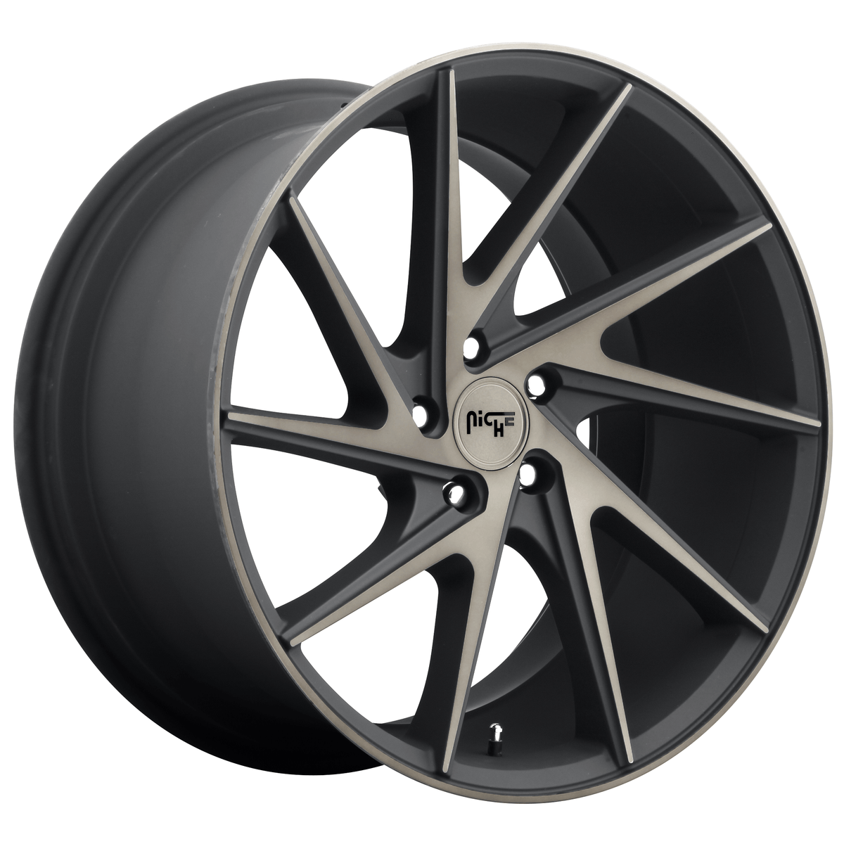Niche 1PC M163 INVERT 20x10.5 Matte Black Machined Ring 5x114.3 45mm