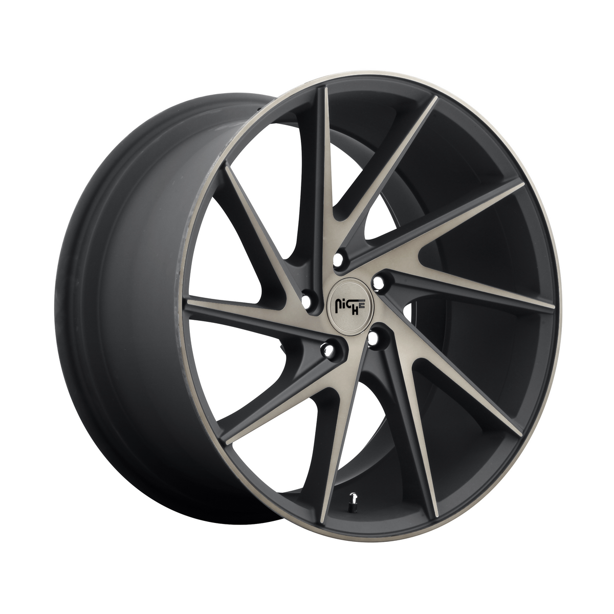 Niche 1PC M163 INVERT 20x10.5 Matte Black Machined Ring 5x114.3 45mm