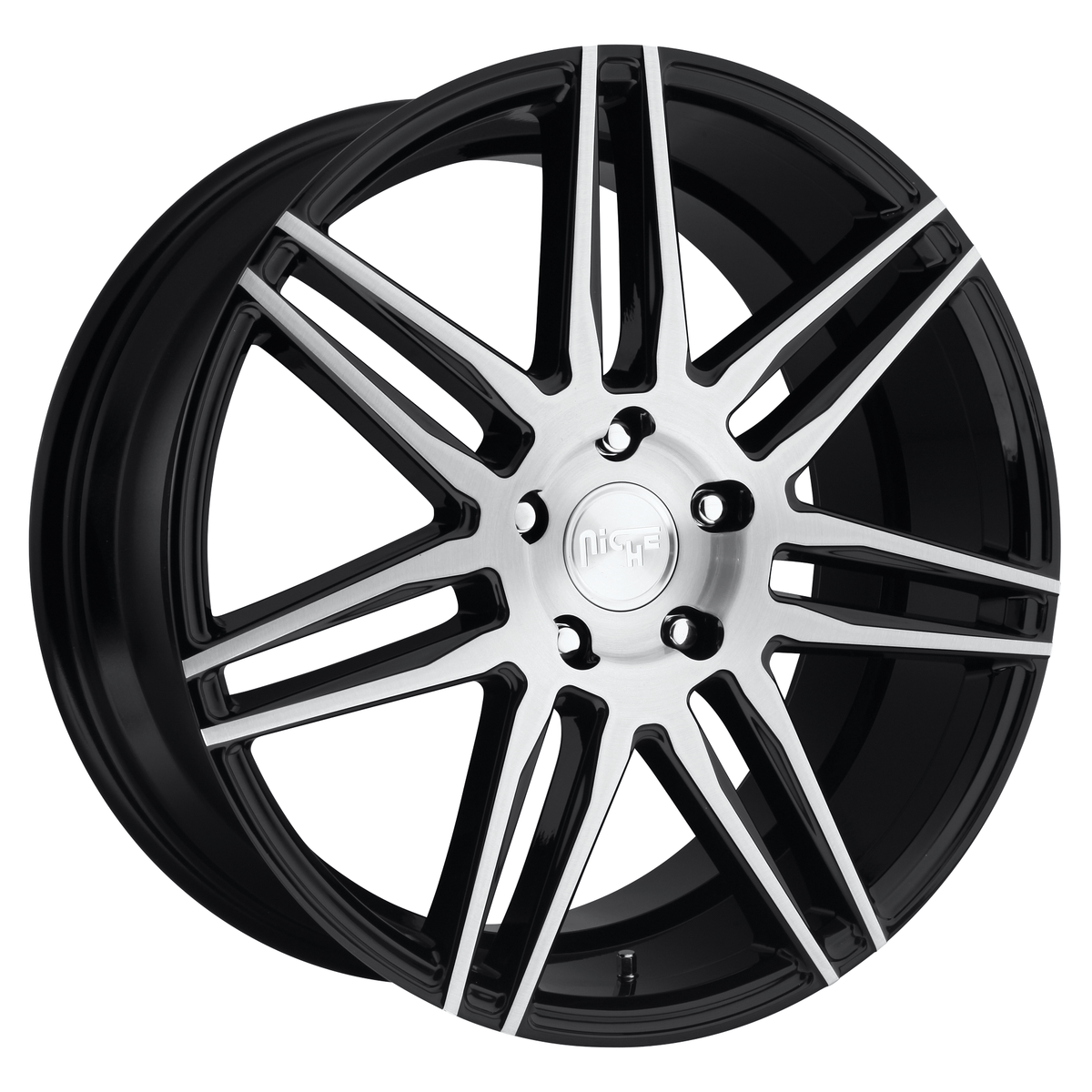 Niche 1PC M178 TRENTO 20x9 Gloss Black Brushed 5x114.3 35mm