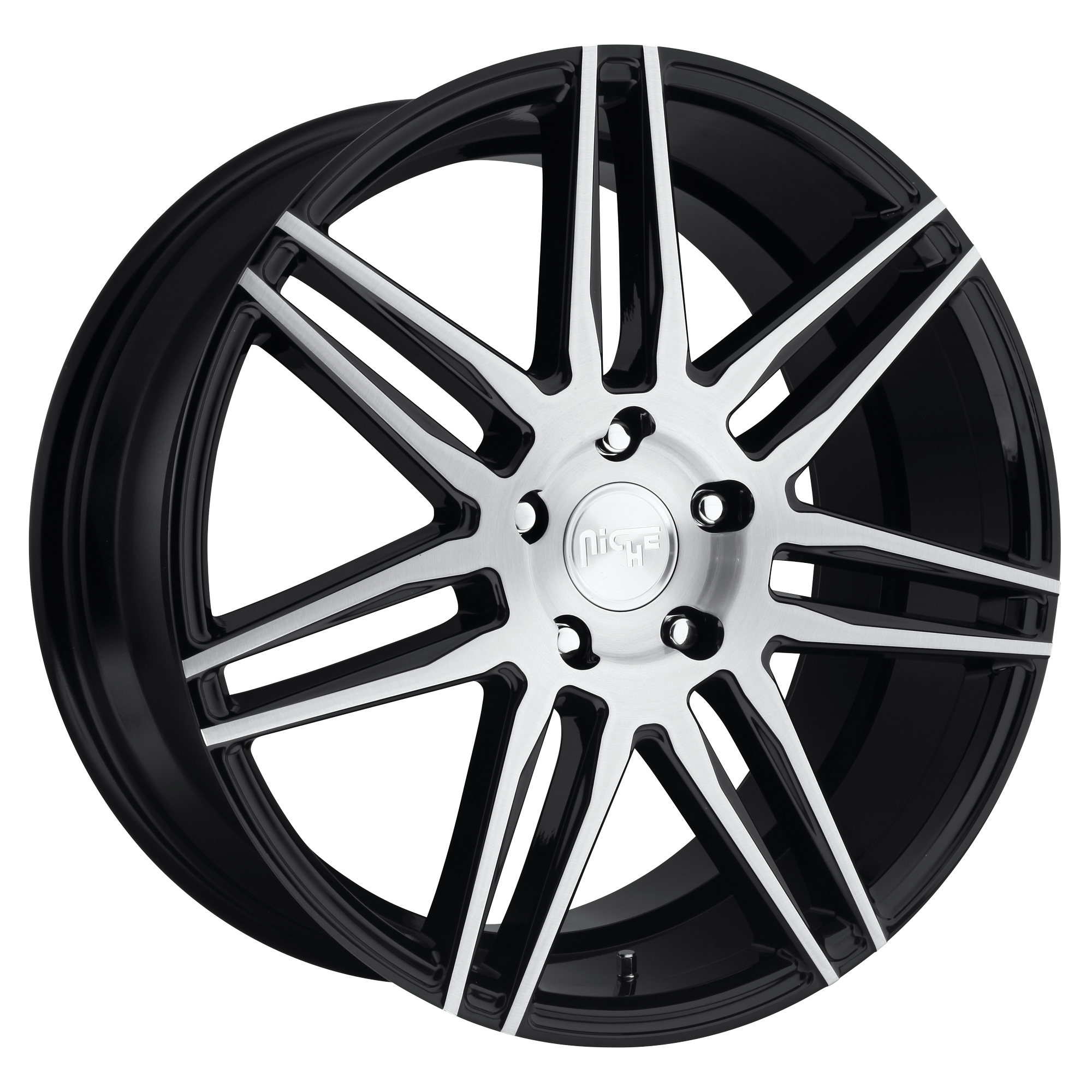 Niche 1PC M178 TRENTO 20x9 Gloss Black Brushed 5x114.3 35mm