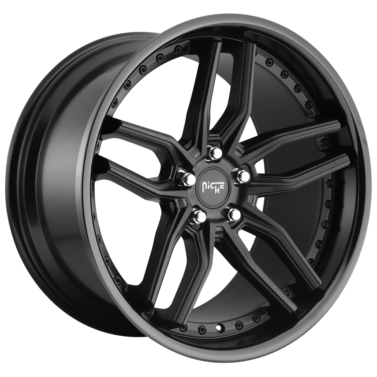 Niche 1PC M194 METHOS 20x10.5 Gloss Black Matte Black 5x114.3 40mm