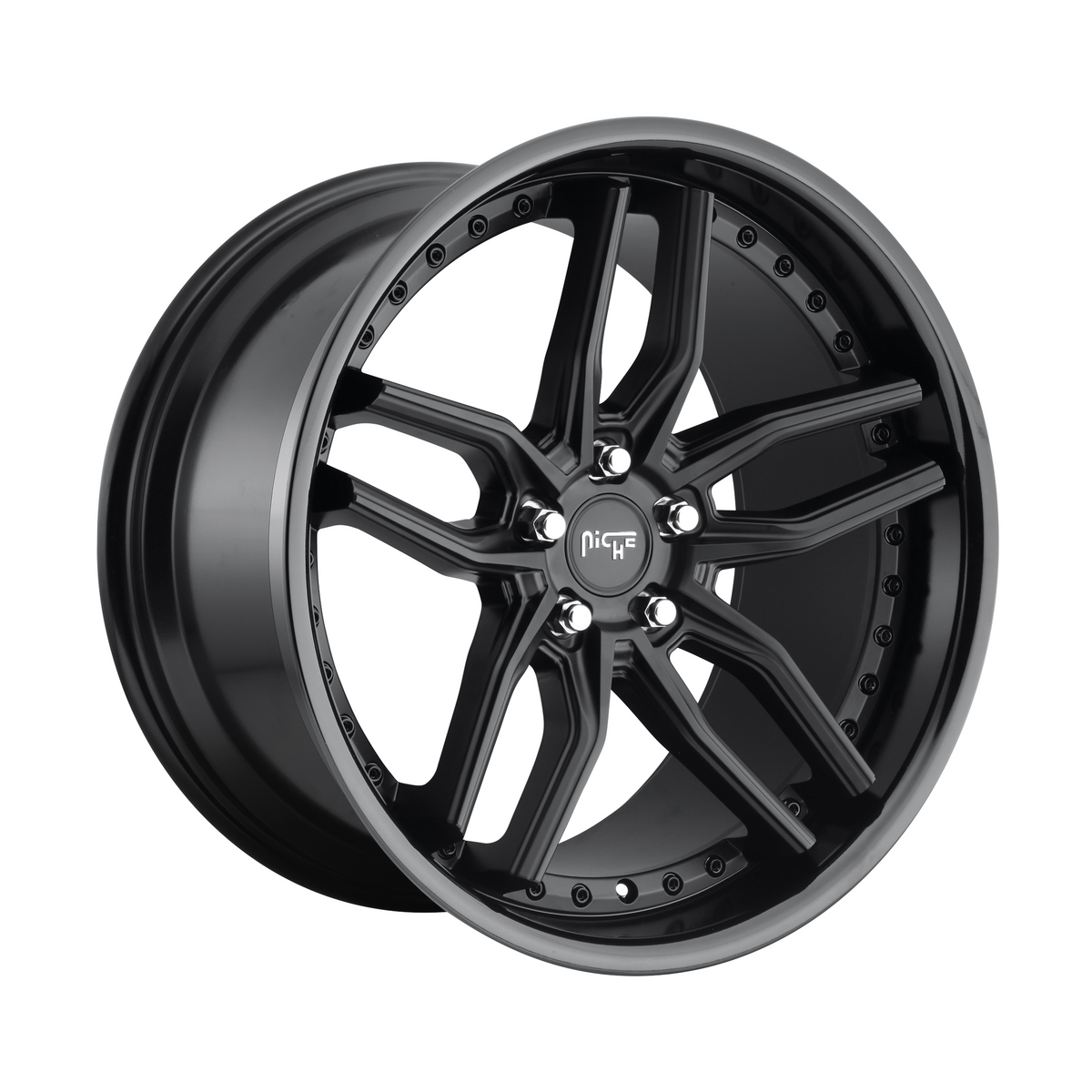 Niche 1PC M194 METHOS 20x10.5 Gloss Black Matte Black 5x114.3 40mm