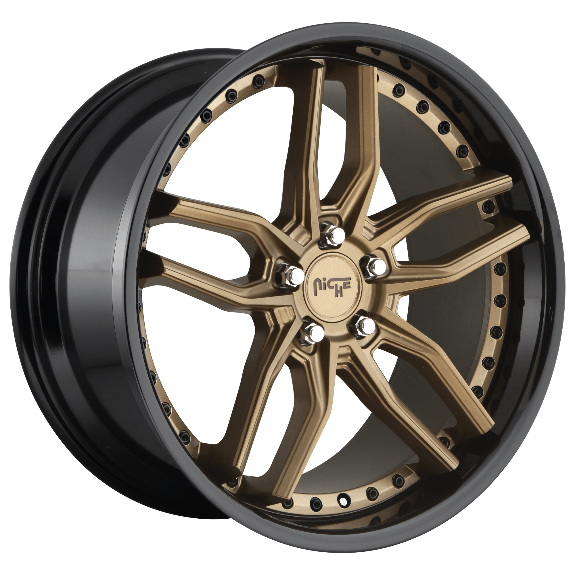 Niche 1PC M195 METHOS 20x10.5 Matte Bronze Black Bead Ring 5x114.3 40mm