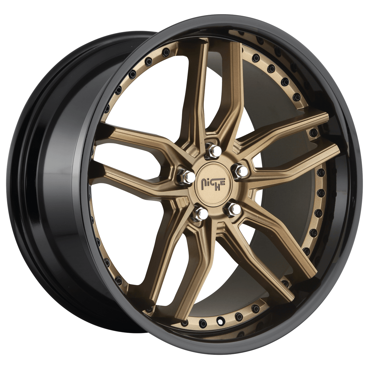 Niche 1PC M195 METHOS 19x9.5 Matte Bronze Black Bead Ring 5x114.3 35mm