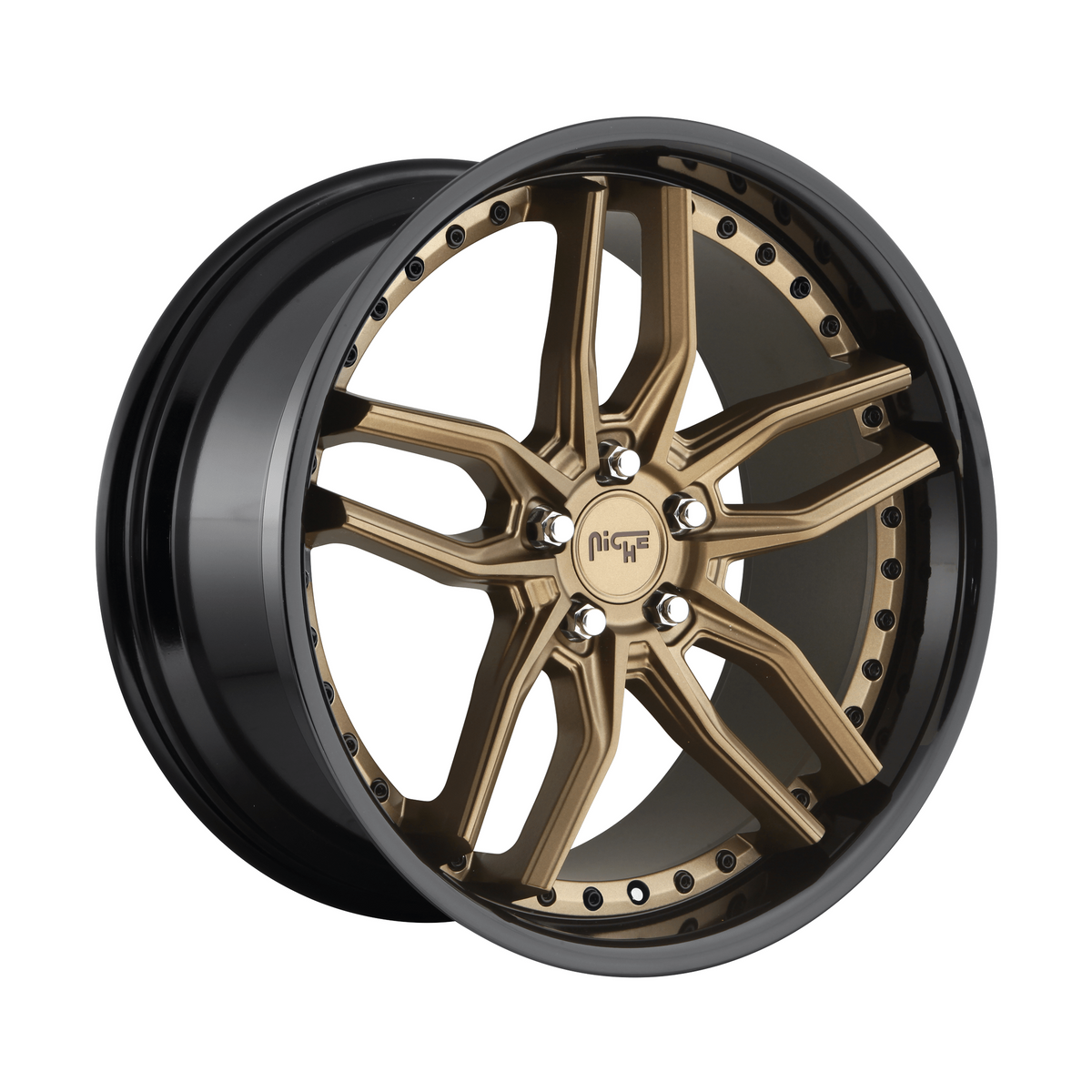 Niche 1PC M195 METHOS 19x9.5 Matte Bronze Black Bead Ring 5x114.3 35mm