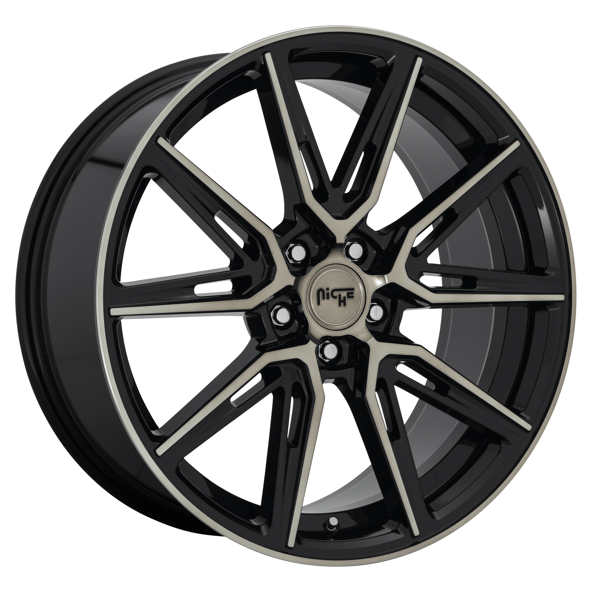 Niche 1PC M219 GEMELLO 20x9 Gloss Mach Double Dark Tint 5x114.3 35mm