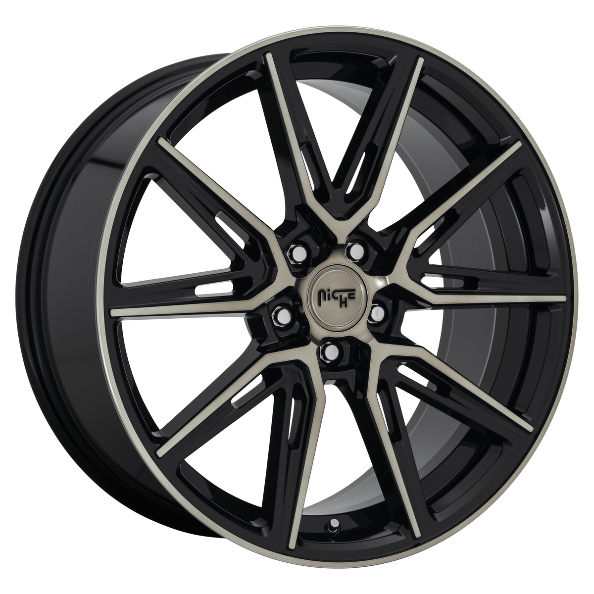 Niche 1PC M219 GEMELLO 20x9 Gloss Mach Double Dark Tint 5x114.3 35mm