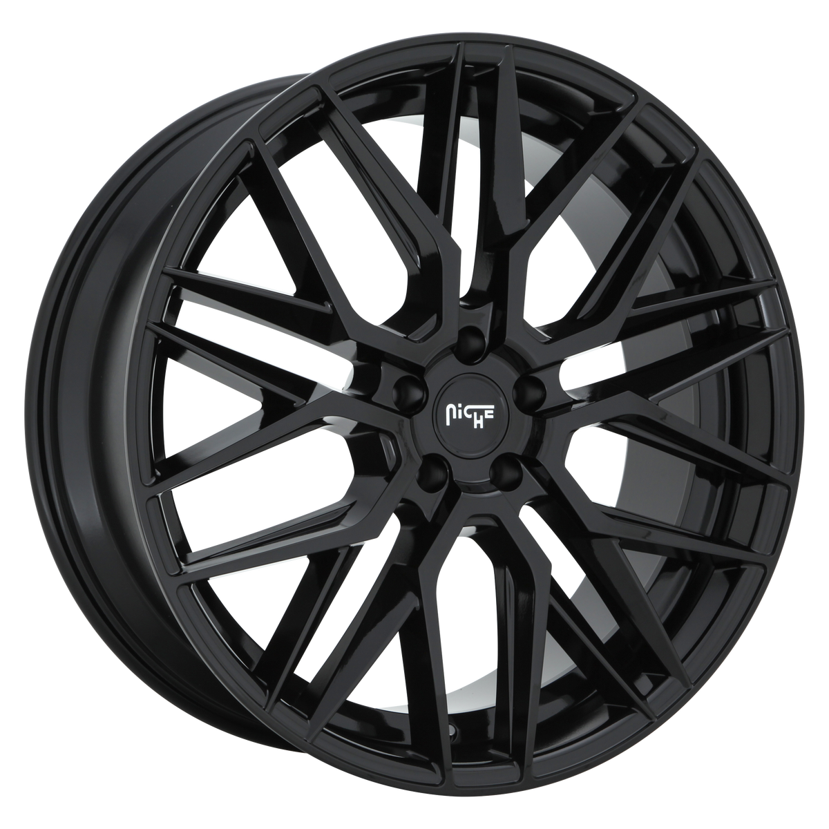Niche 1PC M224 GAMMA 20x9 Gloss Black 5x114.3 35mm