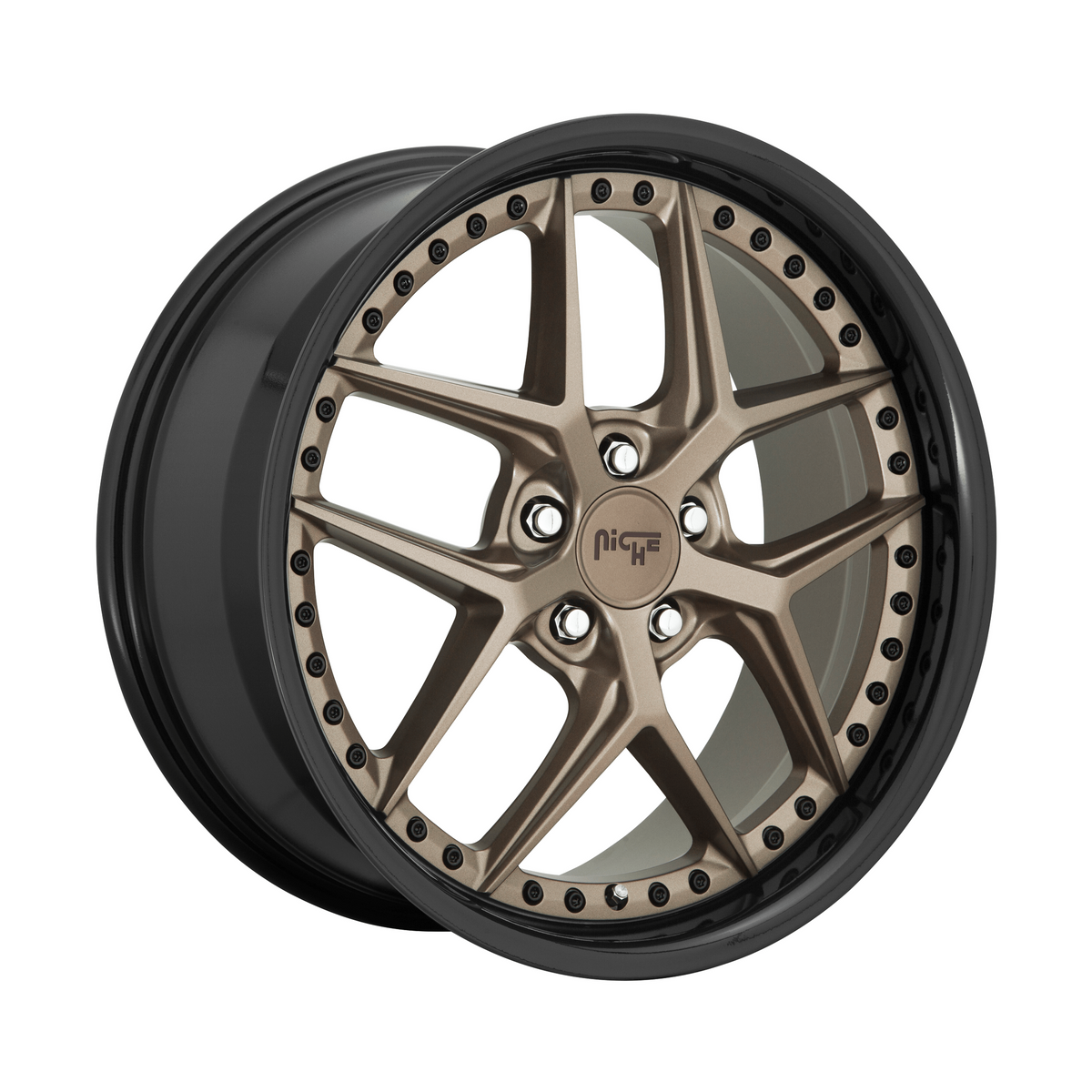 Niche 1PC M227 VICE 20x9 Matte Bronze Black Bead Ring 5x114.3 35mm