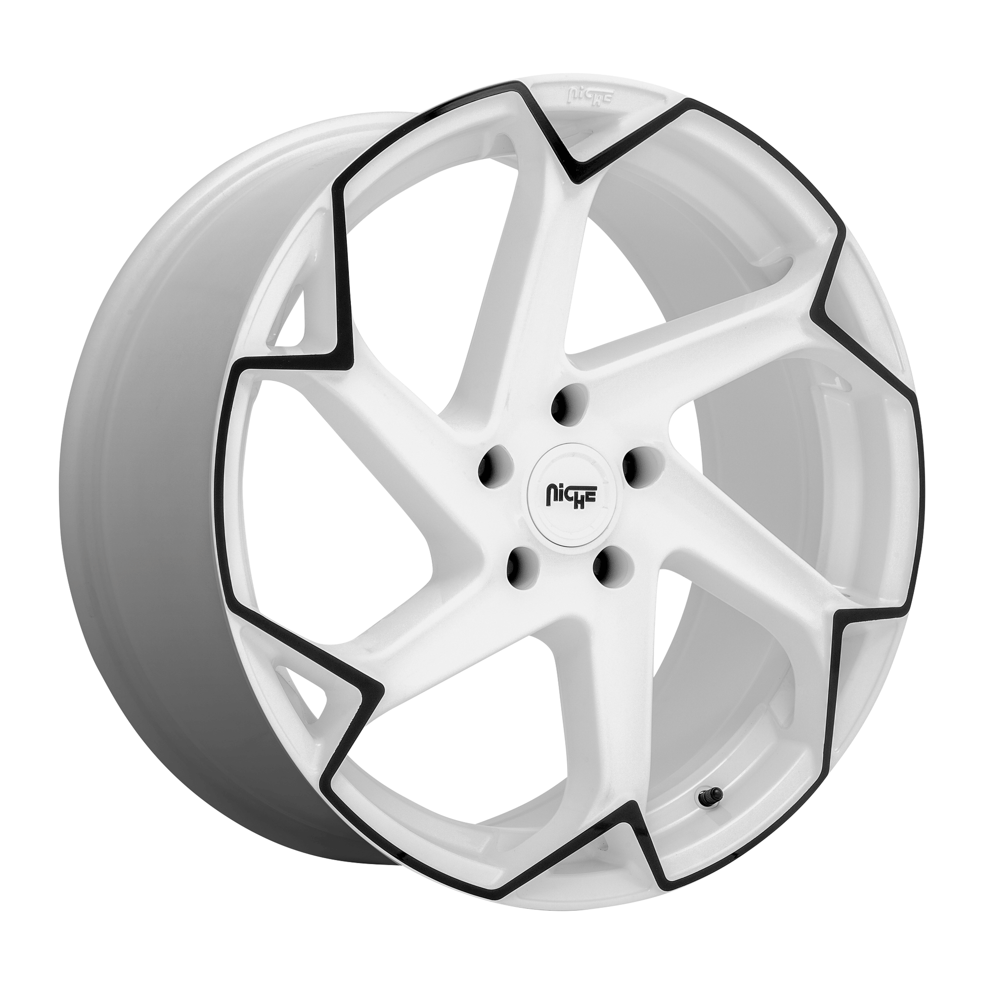 Niche 1PC M257 FLASH 20x10.5 Gloss White W/ Black 5x114.3 40mm