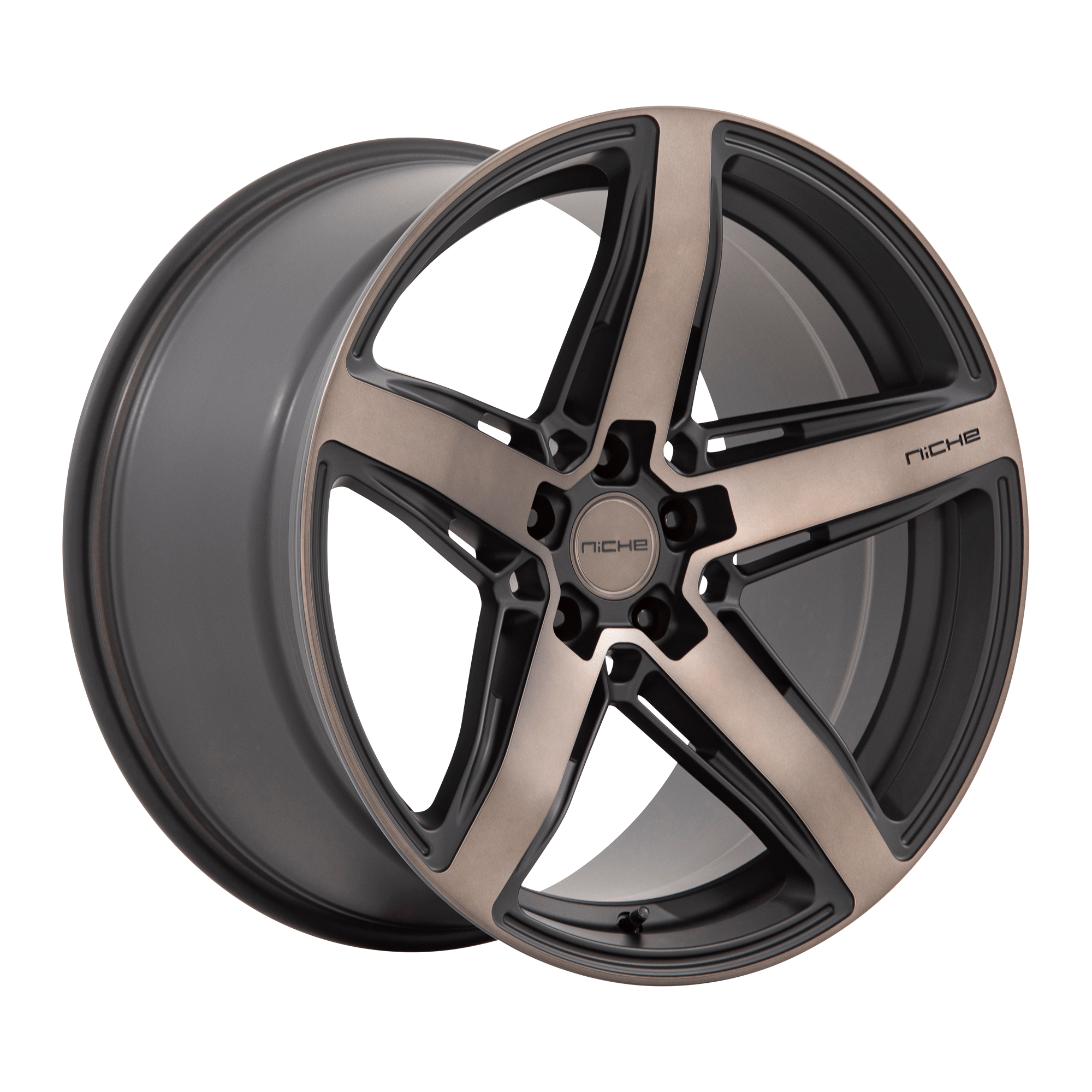 Niche 1PC M271 TERAMO 20x9.5 Matte Black W Double Dark Tint 5x114.3 35mm