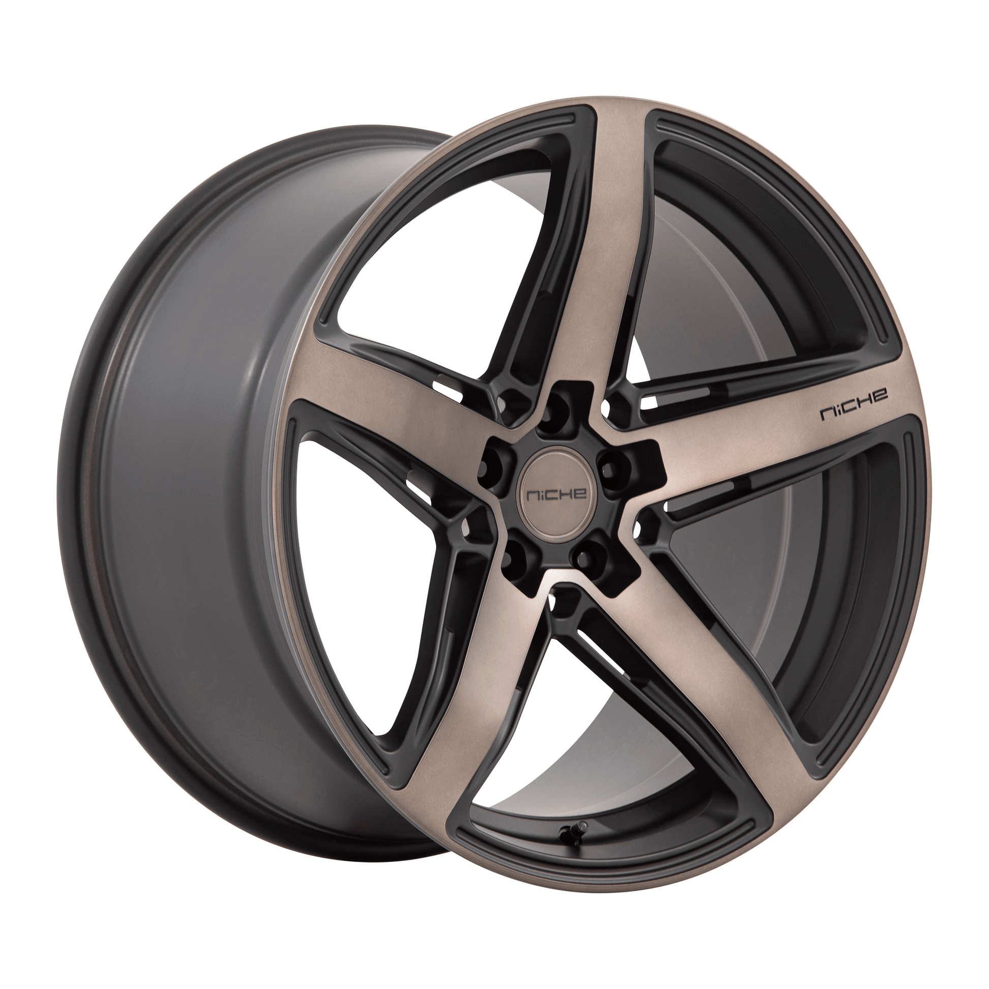 Niche 1PC M271 TERAMO 20x9 Matte Black W Double Dark Tint 5x114.3 25mm