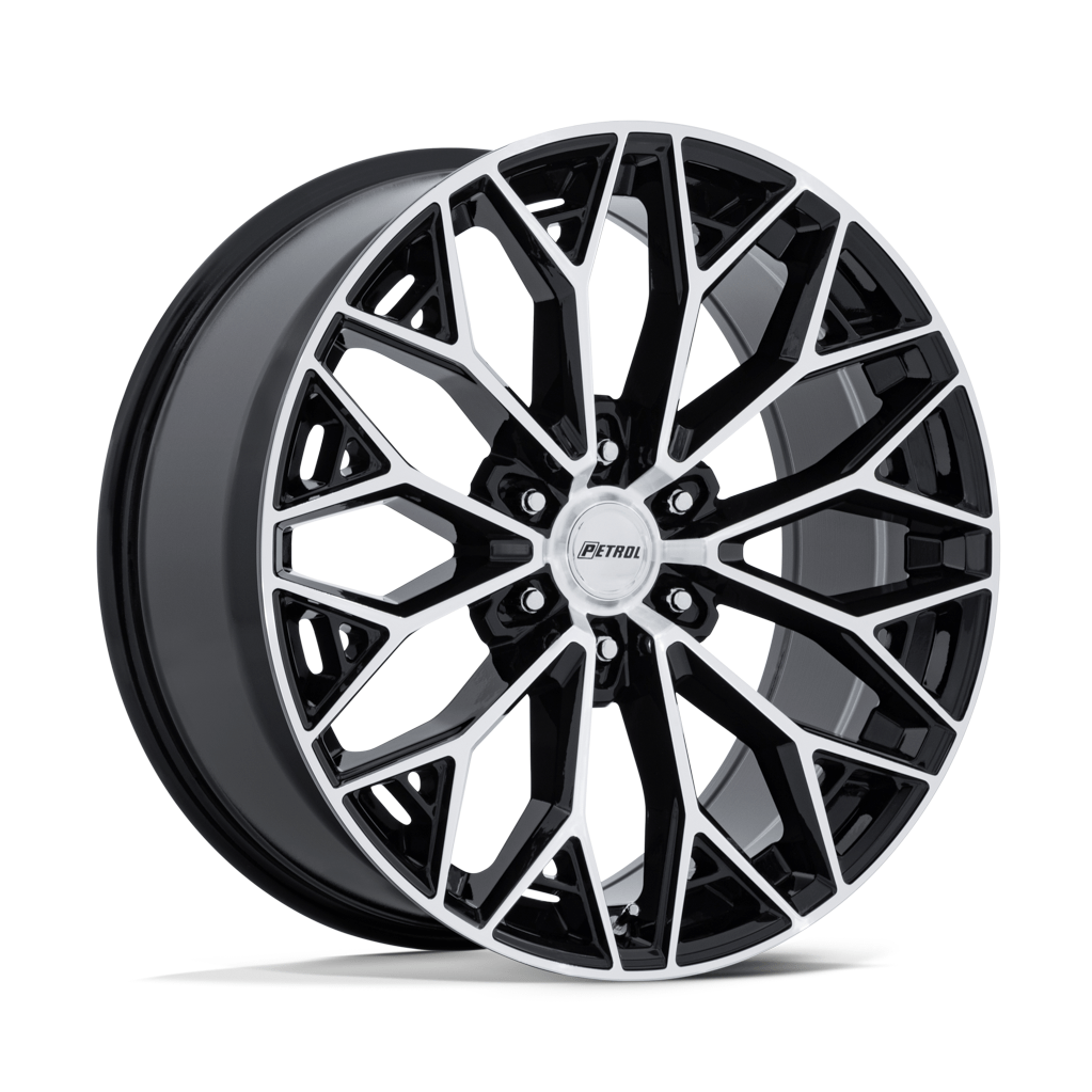 Petrol PE006 P5E 20x9.5 Gloss Black W/ Machined Face 6x135 30mm