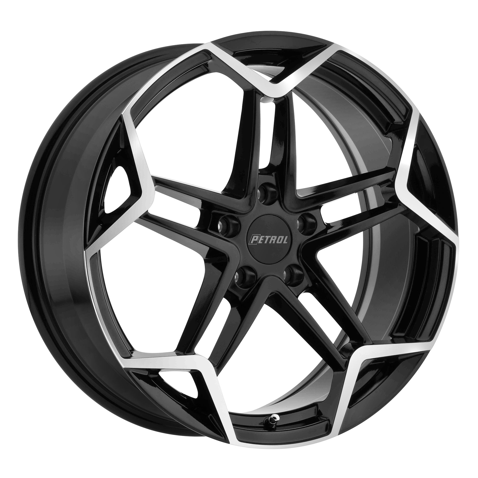 Petrol P1A 19x8 Gloss Black W/ Mach Cut Face 5x114.3 40mm