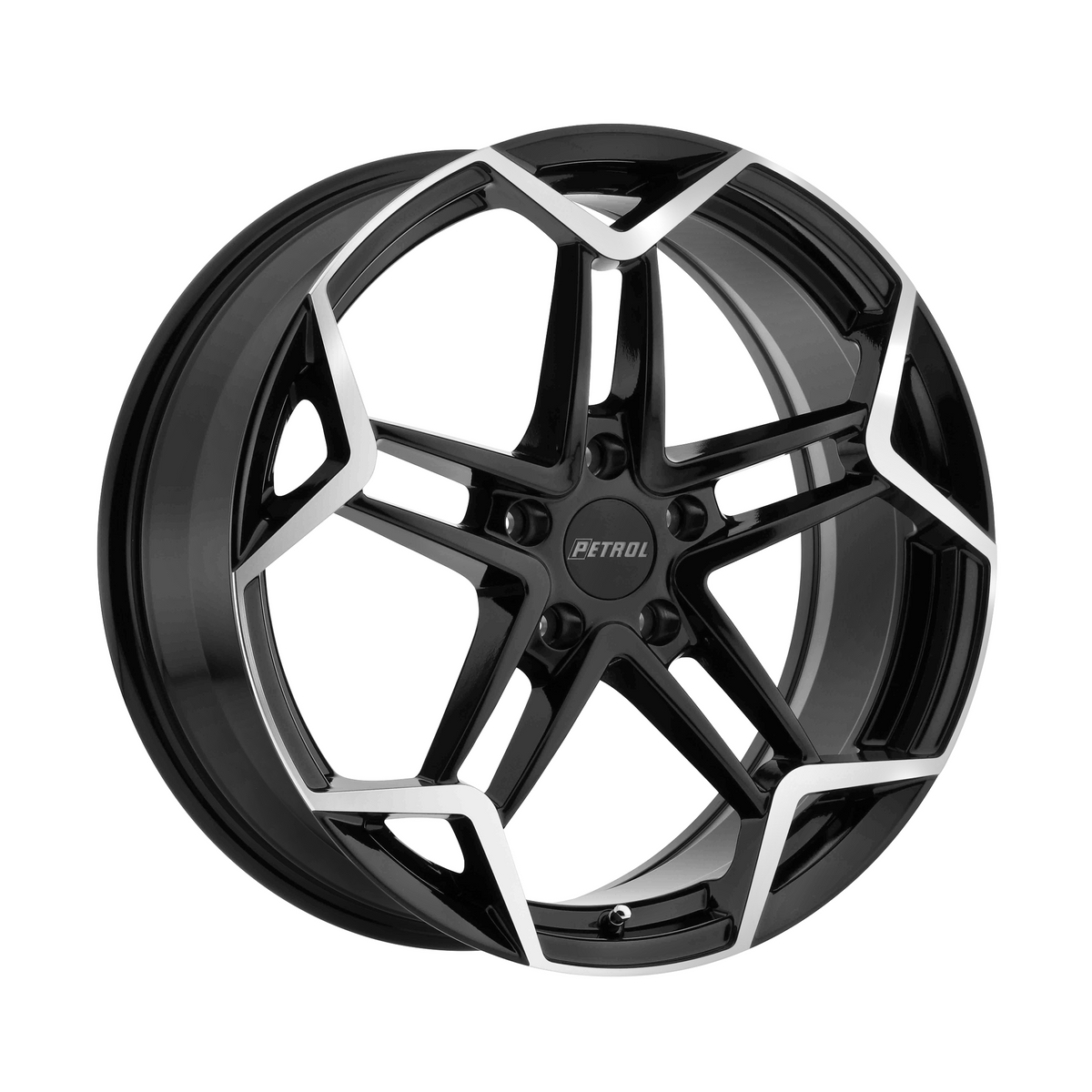 Petrol P1A 19x8 Gloss Black W/ Mach Cut Face 5x114.3 40mm