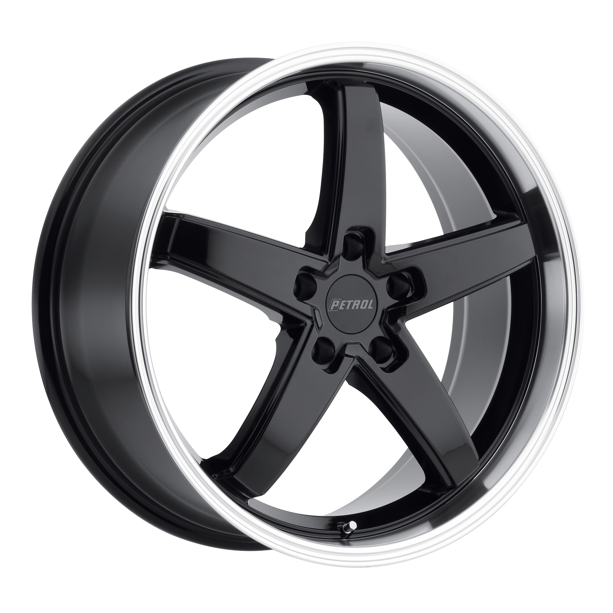 Petrol P1B 17x8 Gloss Black W/ Mach Cut Lip 5x114.3 40mm