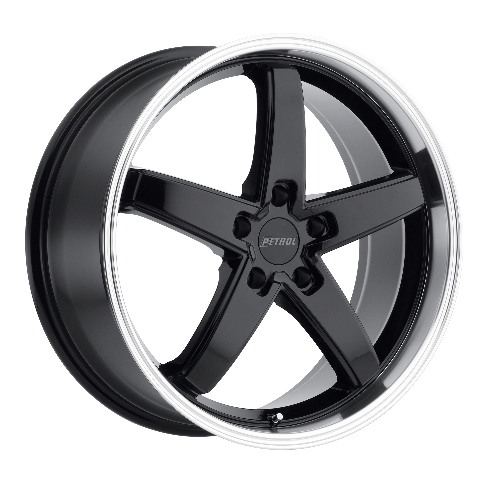 Petrol P1B 19x8 Gloss Black W/ Mach Cut Lip 5x114.3 40mm