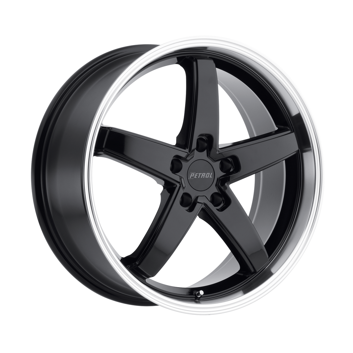 Petrol P1B 19x8 Gloss Black W/ Mach Cut Lip 5x114.3 40mm