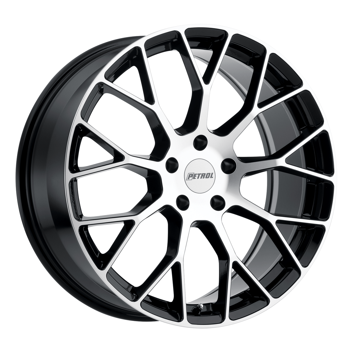 Petrol P2B 19x8 Gloss Black W/ Mach Cut Face 5x114.3 40mm