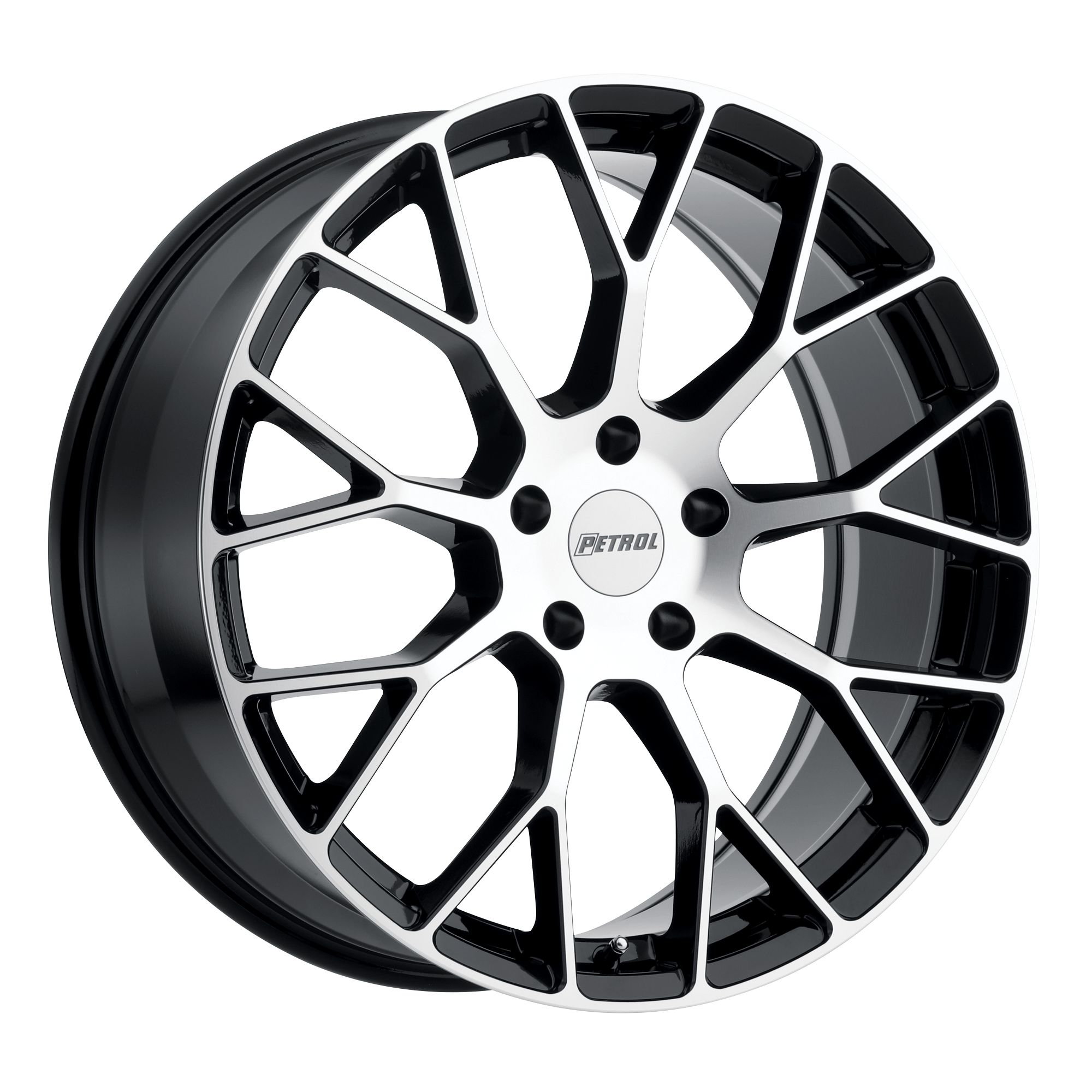 Petrol P2B 20x8.5 Gloss Black W/ Mach Cut Face 5x114.3 40mm