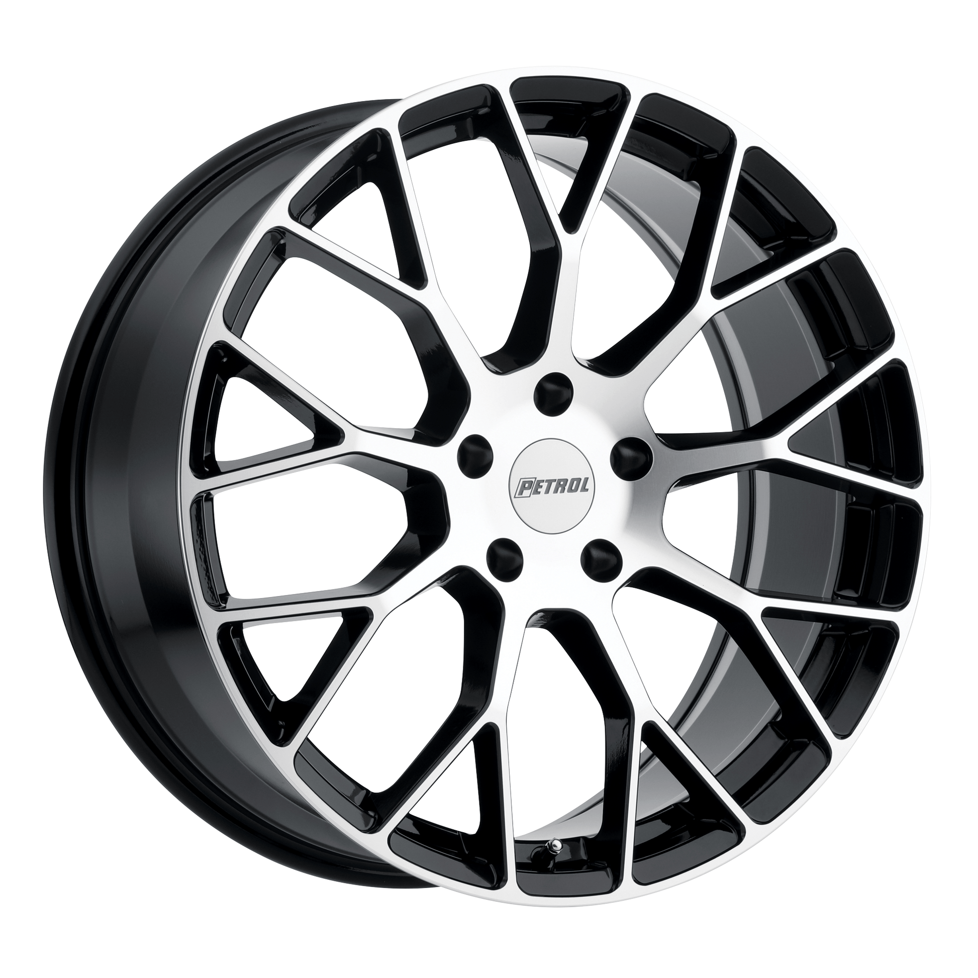 Petrol P2B 18x8 Gloss Black W/ Mach Cut Face 5x114.3 40mm