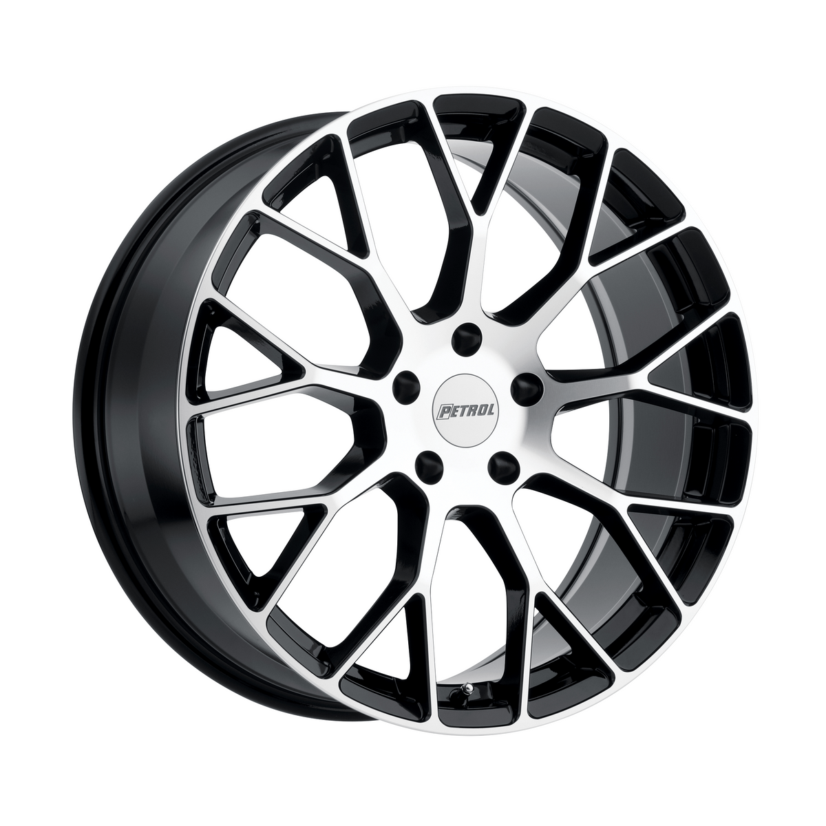 Petrol P2B 18x8 Gloss Black W/ Mach Cut Face 5x114.3 40mm