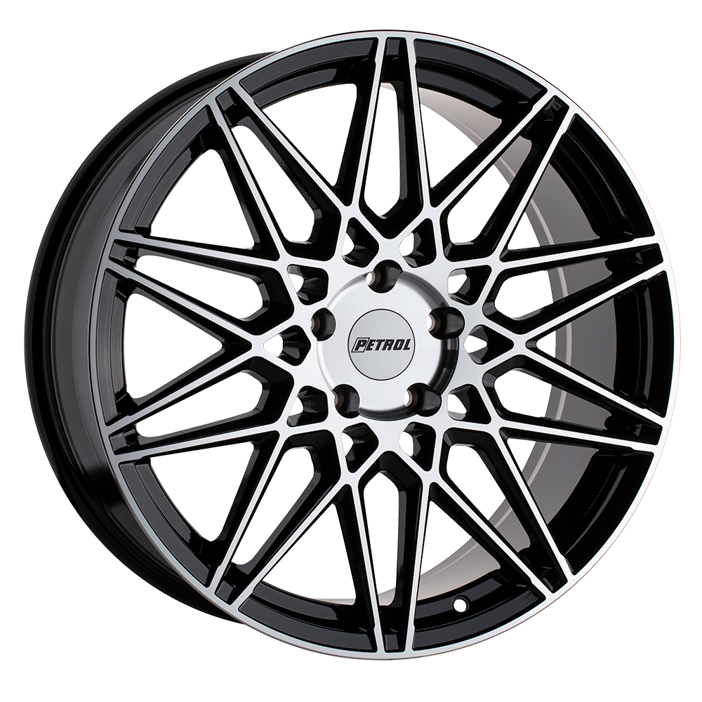 Petrol P3C 20x8.5 Gloss Black W/ Mach Cut Face 5x114.3 40mm