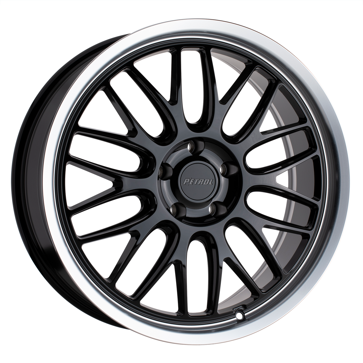 Petrol P4C 20x8.5 Gloss Black W/ Mach Cut Lip 5x114.3 40mm