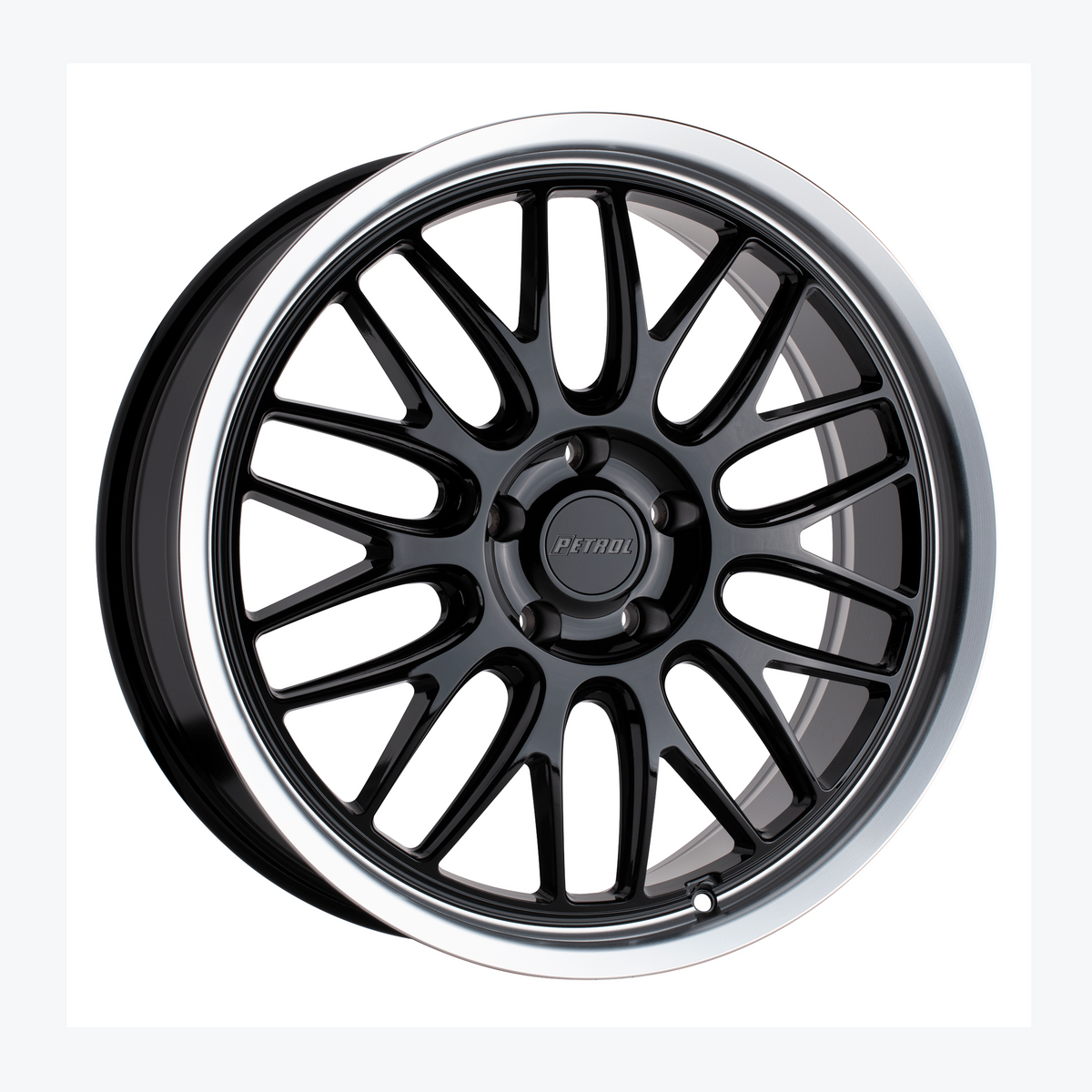 Petrol P4C 20x8.5 Gloss Black W/ Mach Cut Lip 5x114.3 40mm