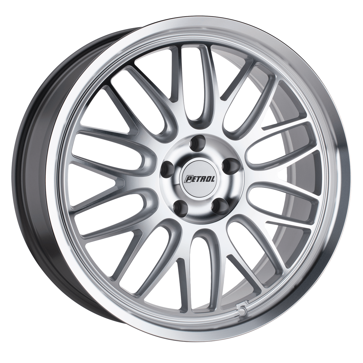 Petrol P4C 19x8 Silver W/ Machined Face & Lip 5x114.3 40mm