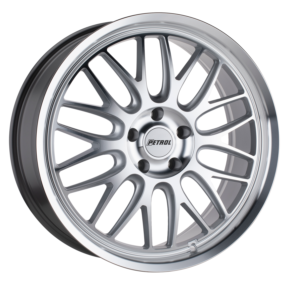 Petrol P4C 20x8.5 Silver W/ Machined Face & Lip 5x114.3 40mm