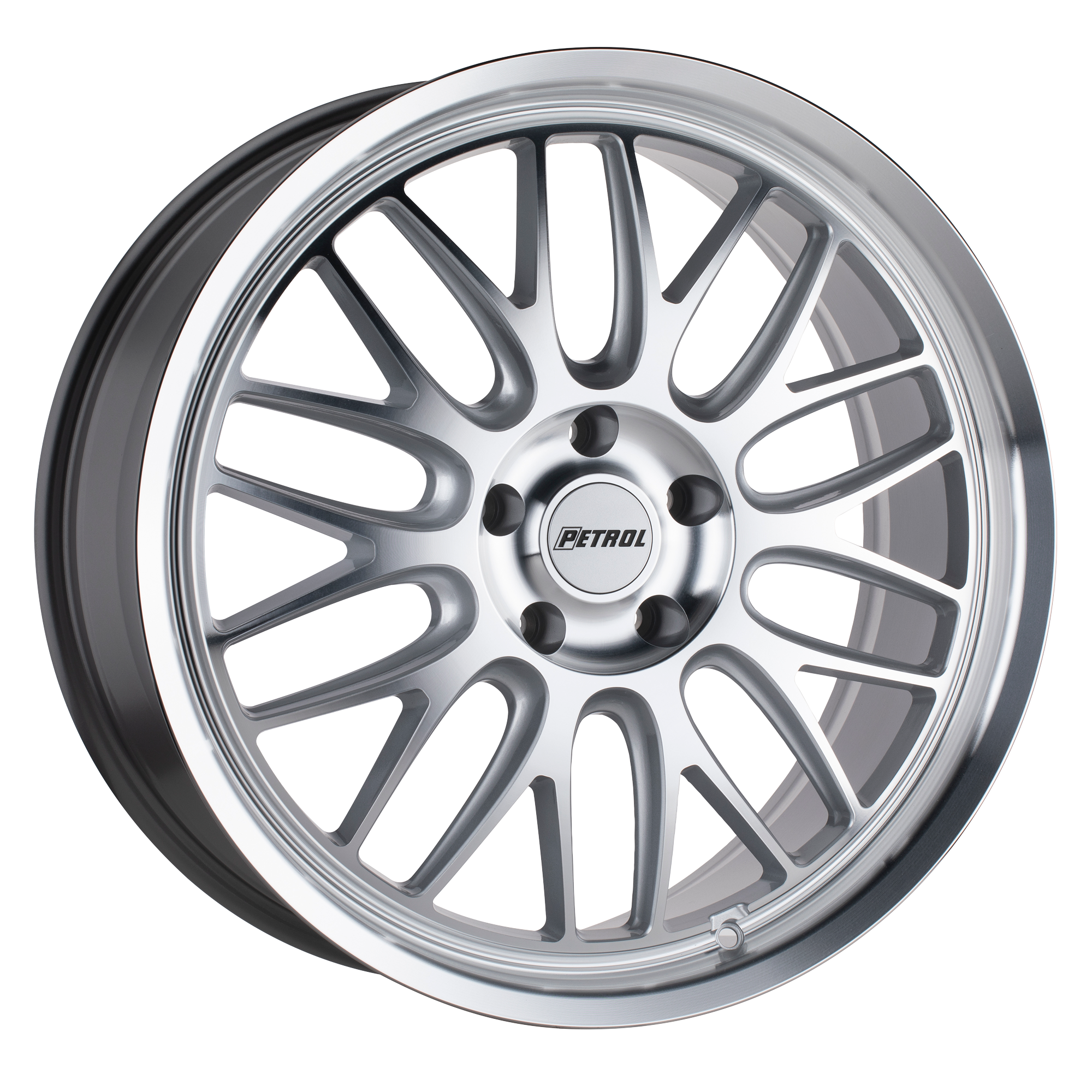 Petrol P4C 20x8.5 Silver W/ Machined Face & Lip 5x114.3 40mm