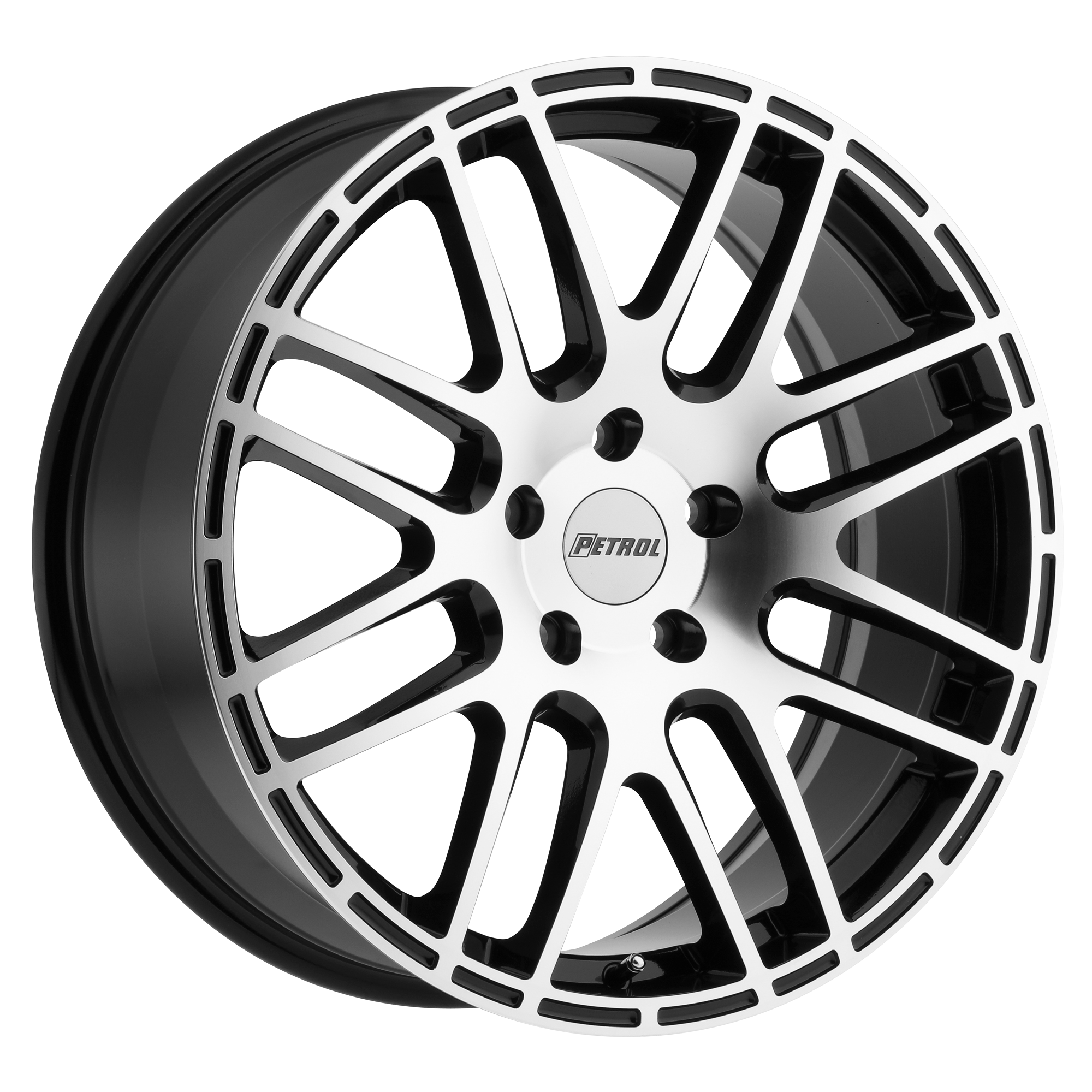 Petrol P6A 17x7.5 Gloss Black W/ Mach Cut Face 5x114.3 40mm