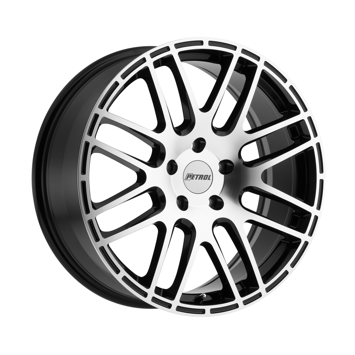 Petrol P6A 17x7.5 Gloss Black W/ Mach Cut Face 5x114.3 40mm