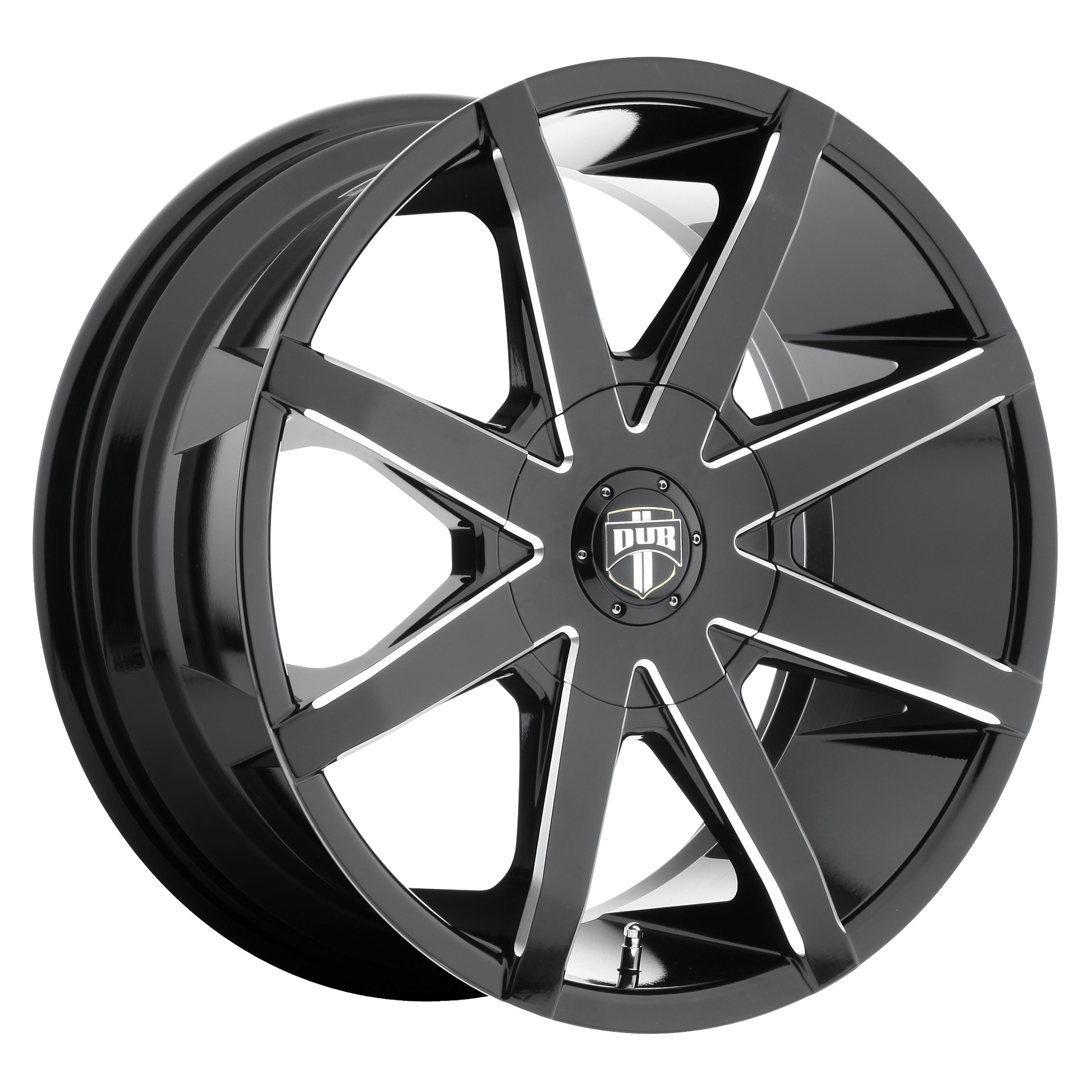 DUB 1PC S109 PUSH 20x8.5 Gloss Black Milled 5x114.3 45mm
