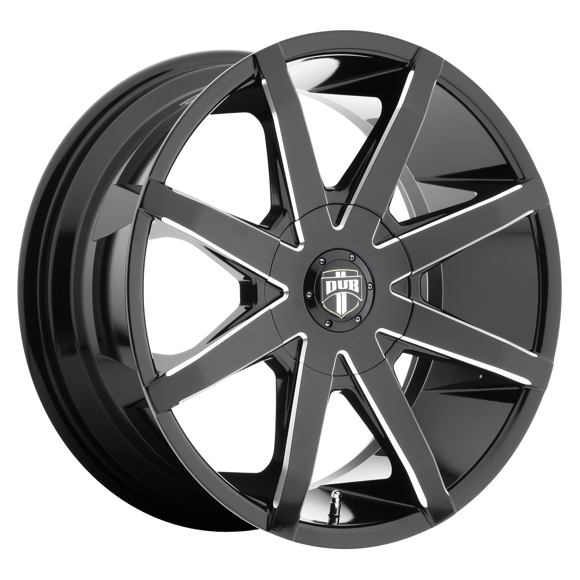 DUB 1PC S109 PUSH 20x8.5 Gloss Black Milled 5x114.3 45mm